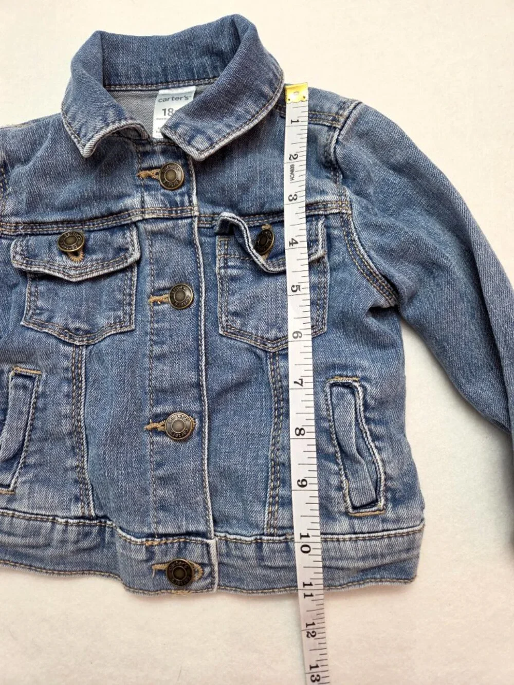 Carter's Light Wash Denim Jacket Blue Toddler Girls Size 18M